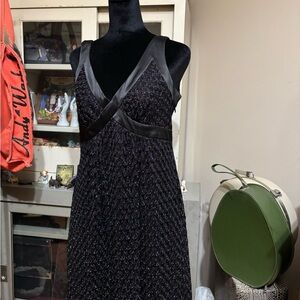 London Times Black Sequin Mini Sundress